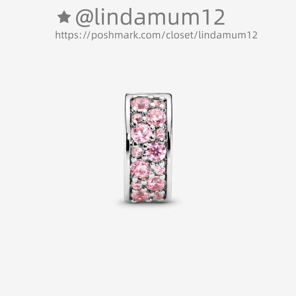 Pandora Pink Pavé Clip Charm - Picture 2 of 5